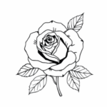 rose outline AI tattoo design