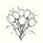 A bouquet of tulips blooming gracefully.