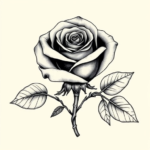 A rose with a snake wrapped