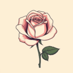 a single elegant rose with delicate petals and a slender stem