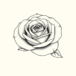 blooming rose with soft, layered petals opening outward