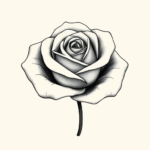 blooming rose with soft, layered petals opening outward