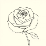 blooming rose with soft, layered petals opening outward