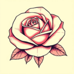 blooming rose with soft, layered petals opening outward