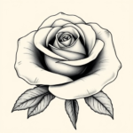 blooming rose with soft, layered petals opening outward