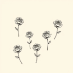 Mini roses spaced delicately