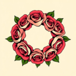 Rose crown or circular rose wreath