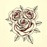 Rose petals arranged into a heart