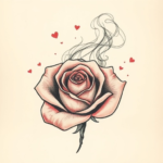 Rose petals dissolving into smoke