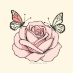 Rose petals turning into butterflies