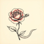 rose with snake
