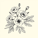 Wild roses growing on a vine