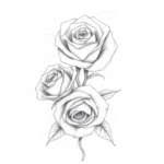 3 roses vertical, offset