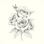 3 roses vertical, offset