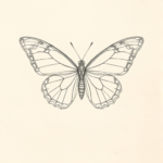 Artist desk scrap sketch butterfly tattoo