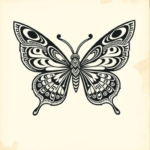 Aztec butterfly tattoo