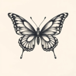 Bio-organic butterfly tattoo