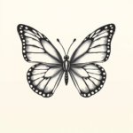 Black & grey ink butterfly tattoo