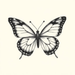 Black and grey butterfly tattoo