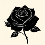 Black rose with a small bud next to the bloom