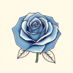 Blue rose, clean outline