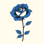 Blue rose, side view