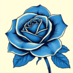 Blue rose, wide petals