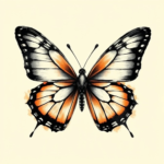 Brushstroke butterfly tattoo