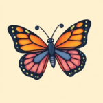 Cartoon butterfly tattoo