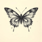 Charcoal butterfly tattoo