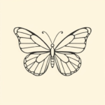 Continuous line butterfly tattoo