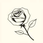 Corner accent minimalist rose with angled bloom