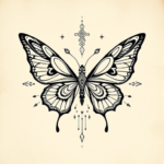 Cyber sigilism butterfly tattoo