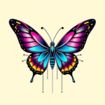 Cyberpunk butterfly tattoo