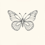 Fine line butterfly tattoo