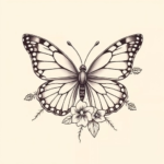 floral butterfly tattoo
