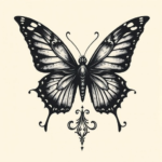 Gothic butterfly tattoo