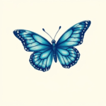 Green ink butterfly tattoo