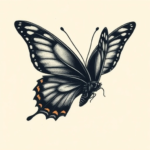 Horror realism butterfly tattoo