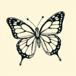 Kawaii butterfly tattoo