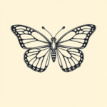 Linework butterfly tattoo