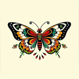 Mexican butterfly tattoo