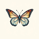 Minimal color butterfly tattoo