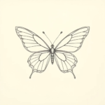 minimalist butterfly with open wings