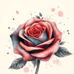 multi color watercolor rose