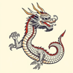 Neo Traditional Tattoo Dragon