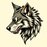 Neo Traditional Tattoo Wolf