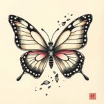 Neo-japanese butterfly tattoo