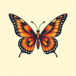 Neo-traditional butterfly tattoo