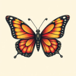 neo-traditional butterfly tattoo